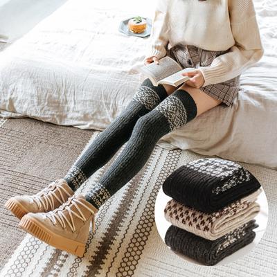 Autumn And Winter Cotton Thickened Half Long Socks Knee Pads Warm High Tube Foot Sock
