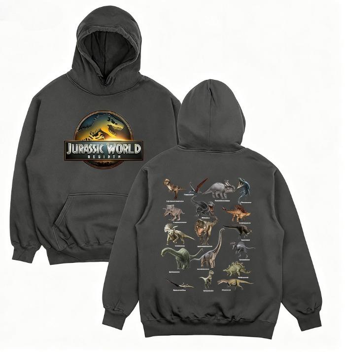Men's Hoodies Jurassics World Rebirth Logo Dinosaurs Sweatshirt Unisex Women_Men Long Sleeve Fleece Pullovers Loose Streetwear