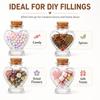 60ml Heart Shaped Candy Glass Jars Wedding Favor Jars Wish Drifting Bottle for Candy Spices Christmas Valentine's Day