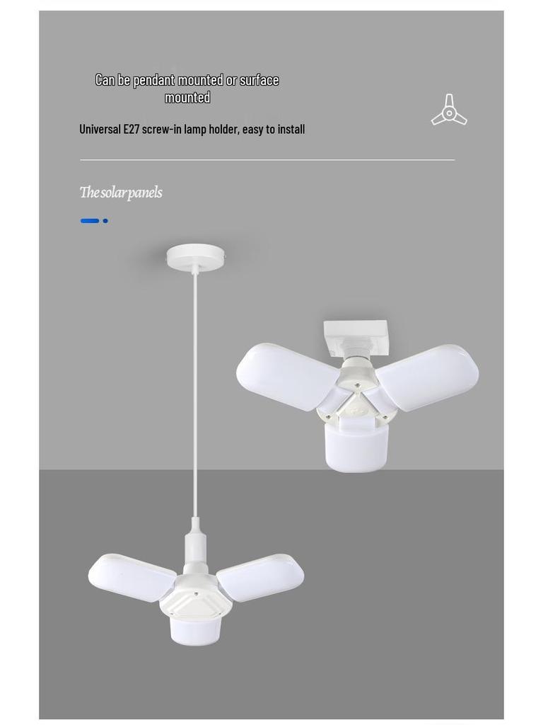 High-Brightness E27 LED Football Light with Solar Charging and Foldable Design