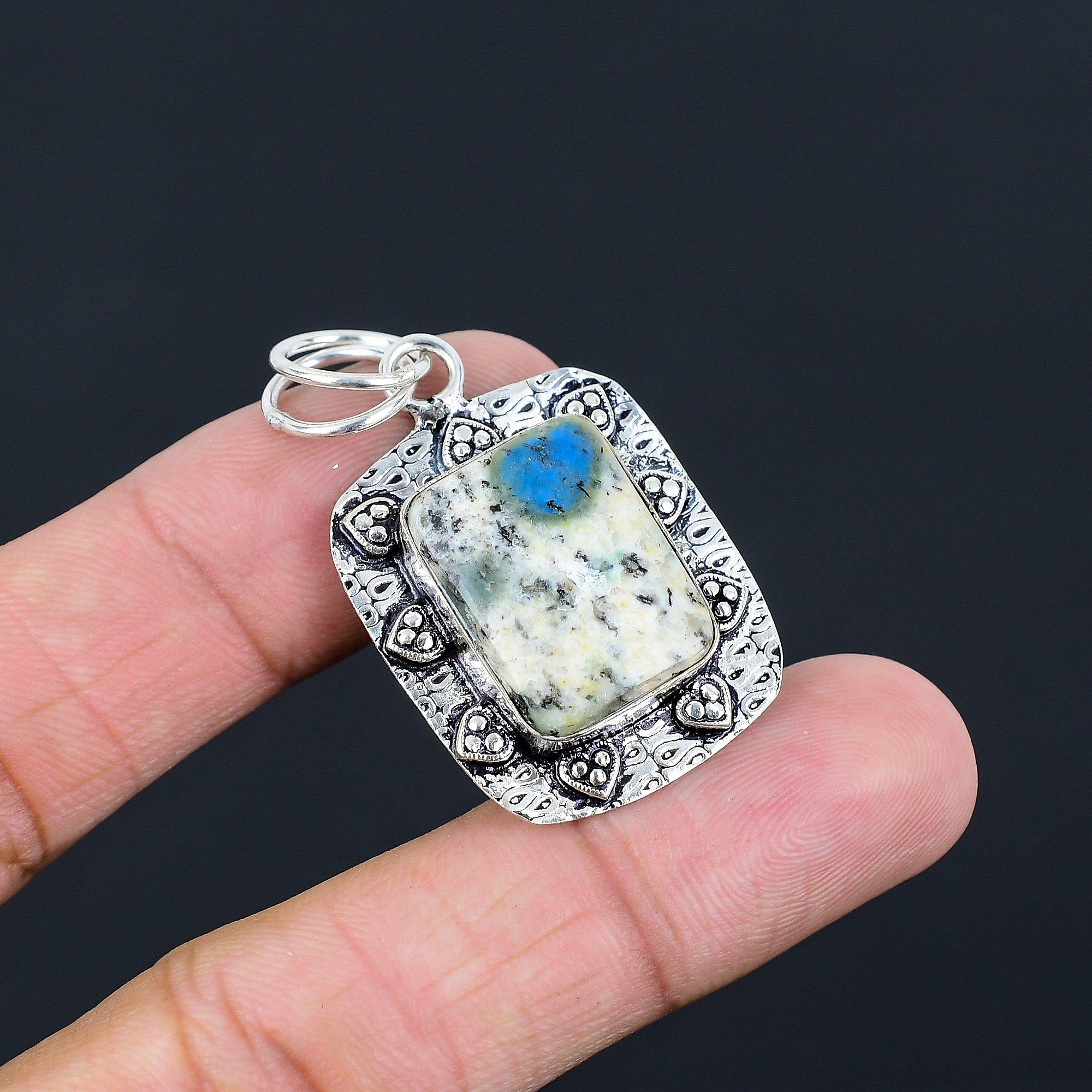 Friendship Day Deal 925 Sterling Silver K2 Jasper Gemstone Wife Bezel Pendant