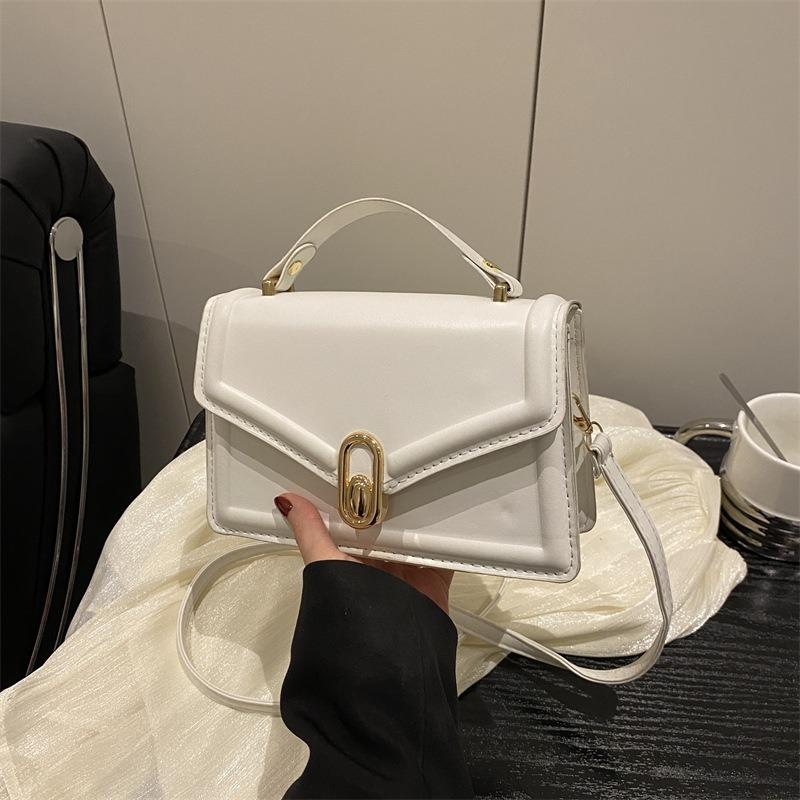 Winter new fashionable versatile solid color shoulder small square bag texture shoulder messenger bag simple