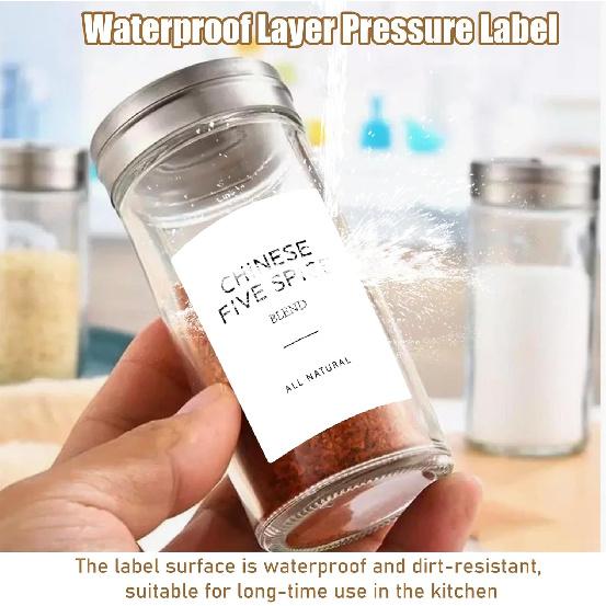 Grevosea 192 Spice Labels,Spice Jar Labels Spice Labels Stickers Preprinted Waterproof Label for Organizing Containers and Seasonings in The Kitchen
