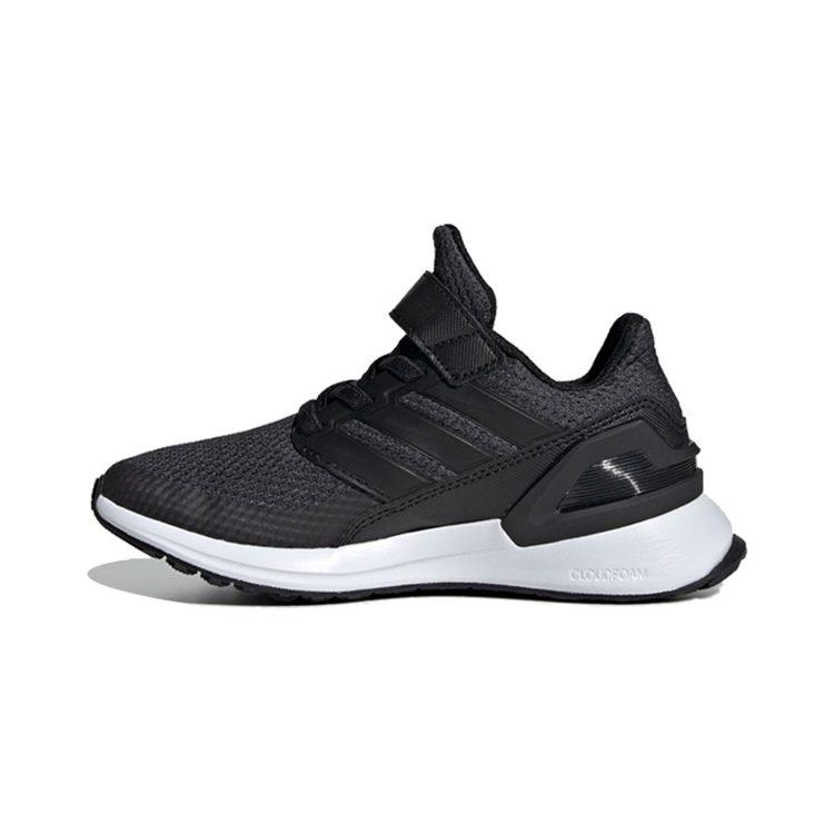 adidas Run Wide EL Slip Resistant Low Top Kids' Running Shoes Black White Children Aged 3 7 Years Old EH0267