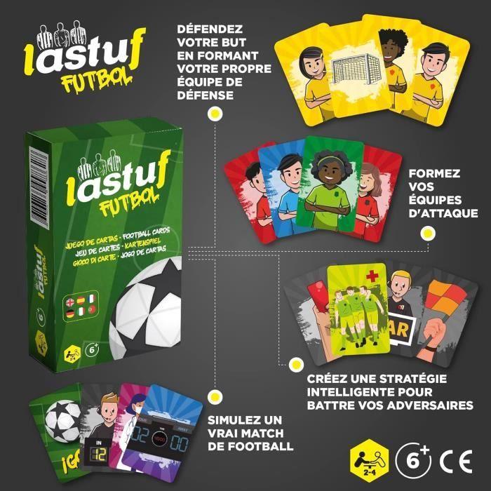 Jeu de cartes - LASTUF - Football - Règles simples - 2 joueurs ou plus - Multicolore