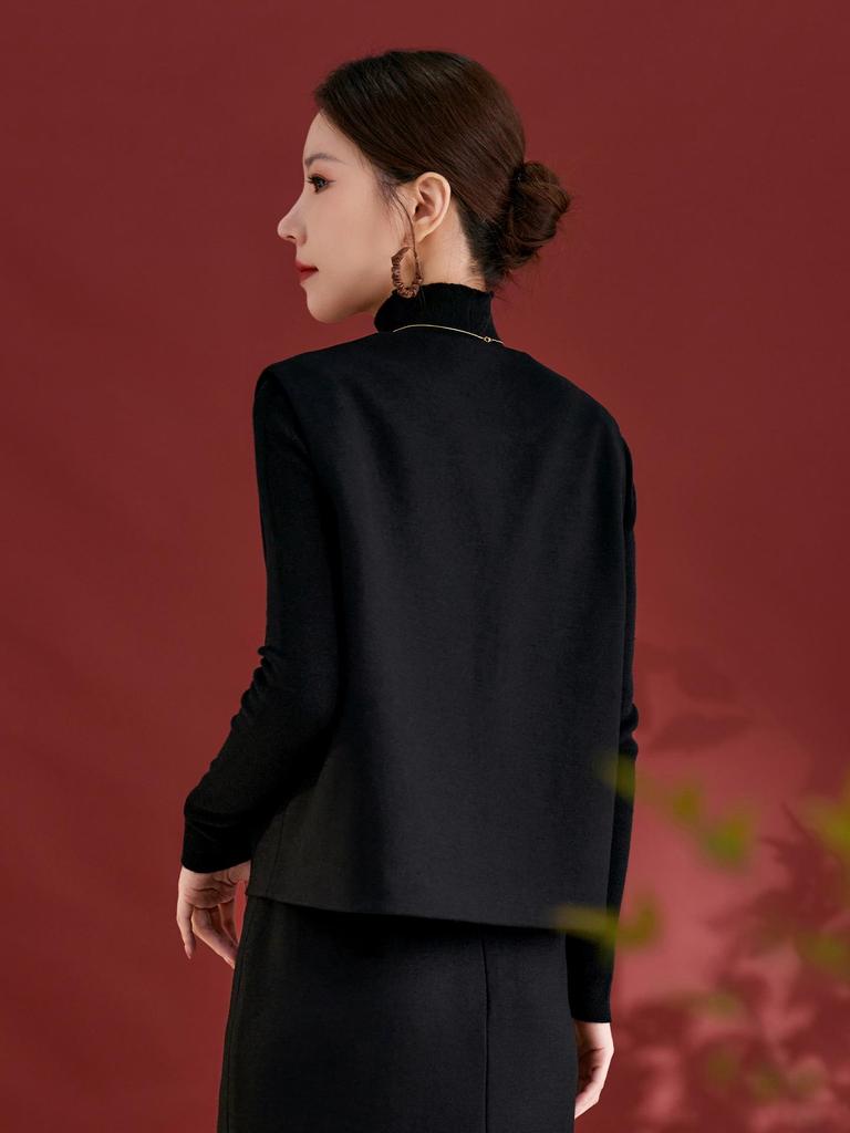 Ink Lady 100% Merino Wool Solid Color Vest - Slimming, Classic & Versatile Autumn Top for Women