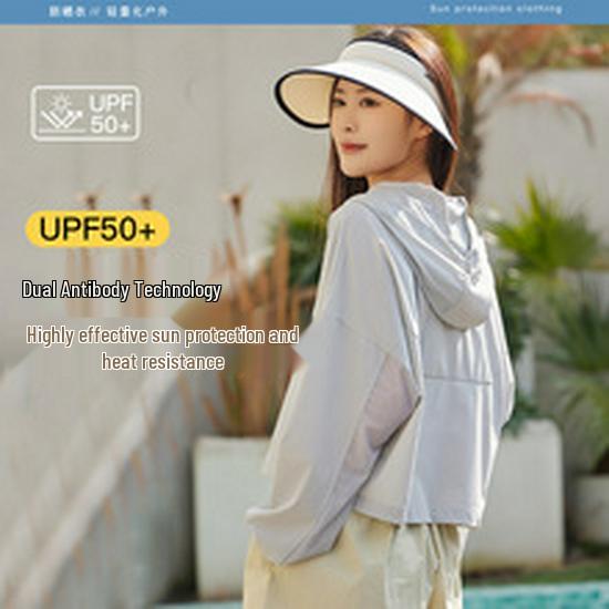 Women's Stylish UV Protection Slim Jacket - Lightweight Summer Cardigan for Yoga with Stand Collar