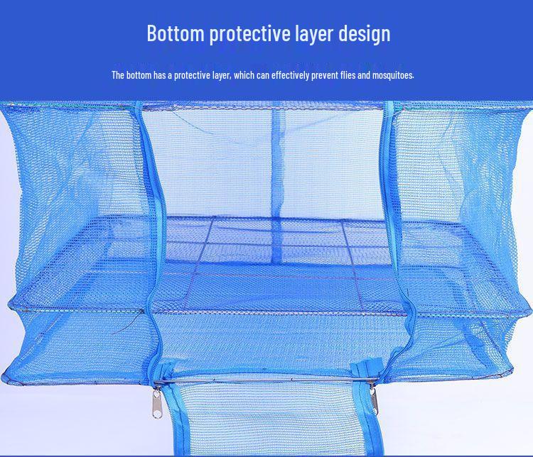 Großes faltbares Trockennetzgestell mit großmaschigem Netz für Fisch, Fleisch, Gemüse und Trockenwaren