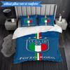 3PCS Italy Football Crest Bedding Set 2D Printing (Includes 1 Duvet Cover + 2 Pillowcases Coreless), Bedroom decor,Fan gift