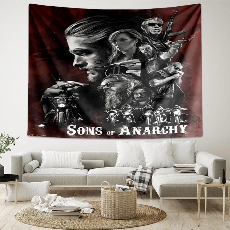 Anarchy Motorcycle Club Tapestry Hanging for Bedroom,Livingroom, Playroom,Decor Art Room Wall Tapestry Holiday and Birthday Gifts