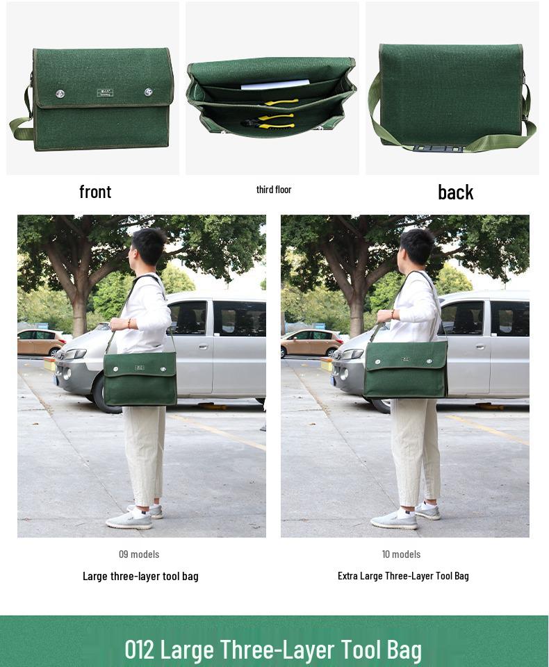Multifunctional Electrician Canvas Tool Bag - Wear-resistant, Thickened, Shoulder/Crossbody