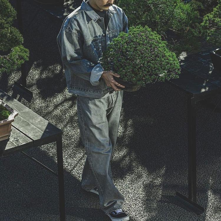 Levis X Beams Collaboration SS25 One-Sided Flap Pocket Design Button Closure Denim Jacket Men Jackets Gray 11-18-3196-291