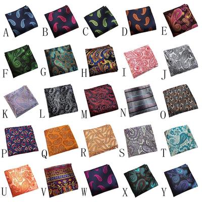 Mens Wedding Party Paisley Jacquard Pocket Square Handkerchief