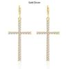 Zirkonkristall Kreuz Ohrringe Gothic Ohr Accessoire Personalisierter Kruzifix Hängeohrring Geschenk