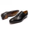 Fashion Trendy Men's Summer Shoes British Style Retro Business Dress Office Oxfords Exquisite Carved Leather Lace-Up Upper