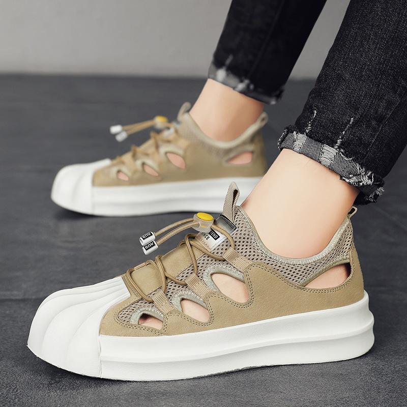 

Hollow board shoes men s breathable trendy shoes student summer shell head men s shoes sports and leisure shoes men 2025 44