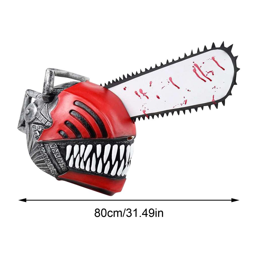 Horror Comics Chainsaw Man Latex Headset April Fool's Day Halloween Role Playing Mask Cosplay Terror Headgear Mask Decor Props