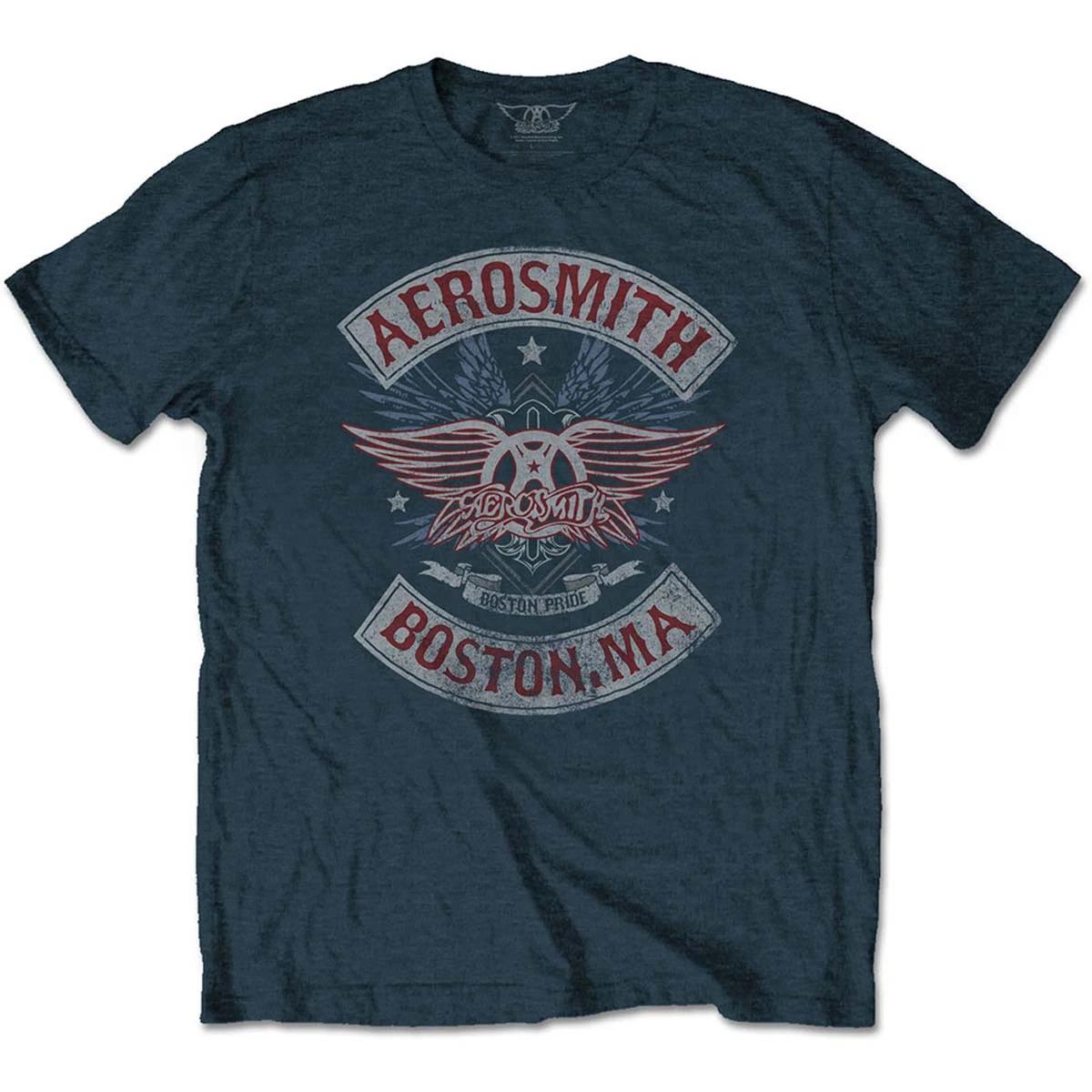 Мужская футболка с лицензированным изображением группы Aerosmith, Стивена Тайлера и Джо Перри, Бостон, Массачусетс. S