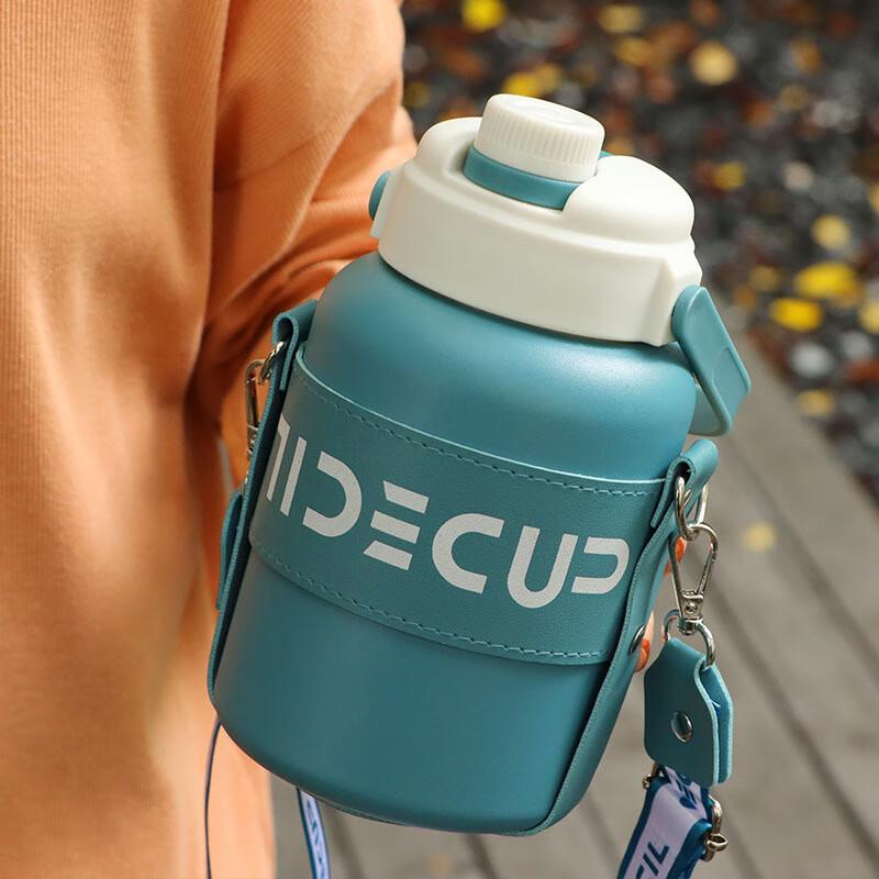 BEANBEANLOVE 316 Stainless Steel Insulated Straw Water Bottle, 1100ml