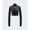 Adidas Rhinestone Velvet Long Sleeve Crop Top  Black Iw5674
