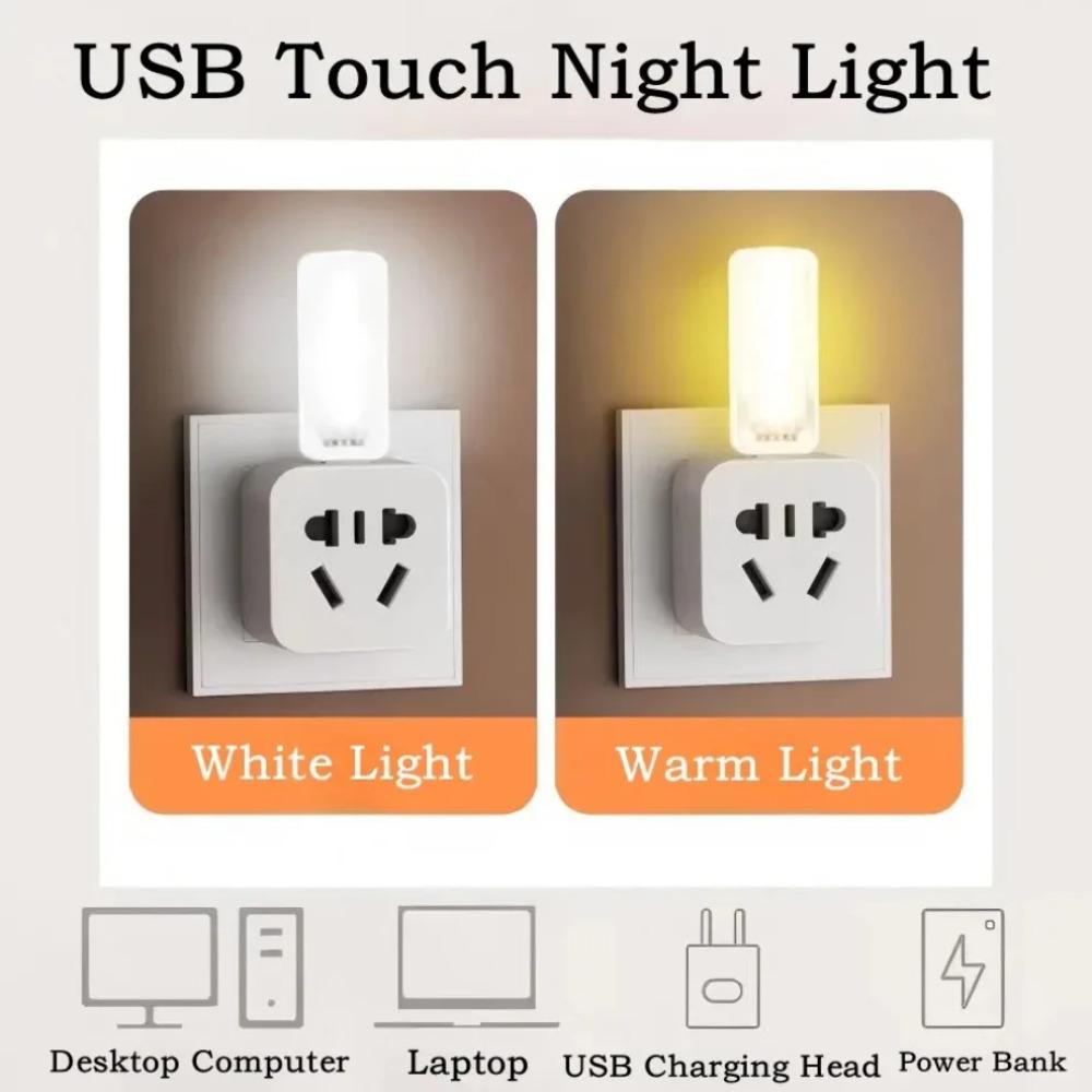 USB Touchschalter Nachtlicht 5 LED Mini Tragbar DC 5V Für Schlafzimmer Arbeitszimmer PC Laptop Mobile Powerbank Einsteckbeleuchtung