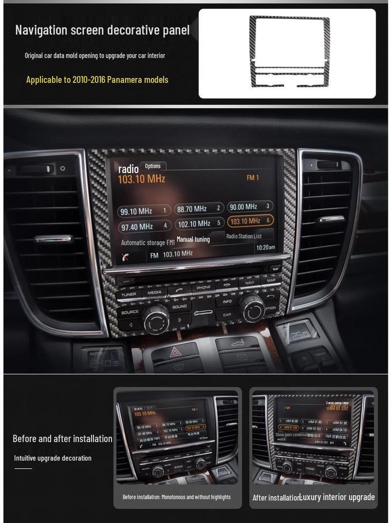 Porsche Panamera Interior Carbon Fiber Kit: Center Console, Steering Wheel, Gearshift & Door Trim