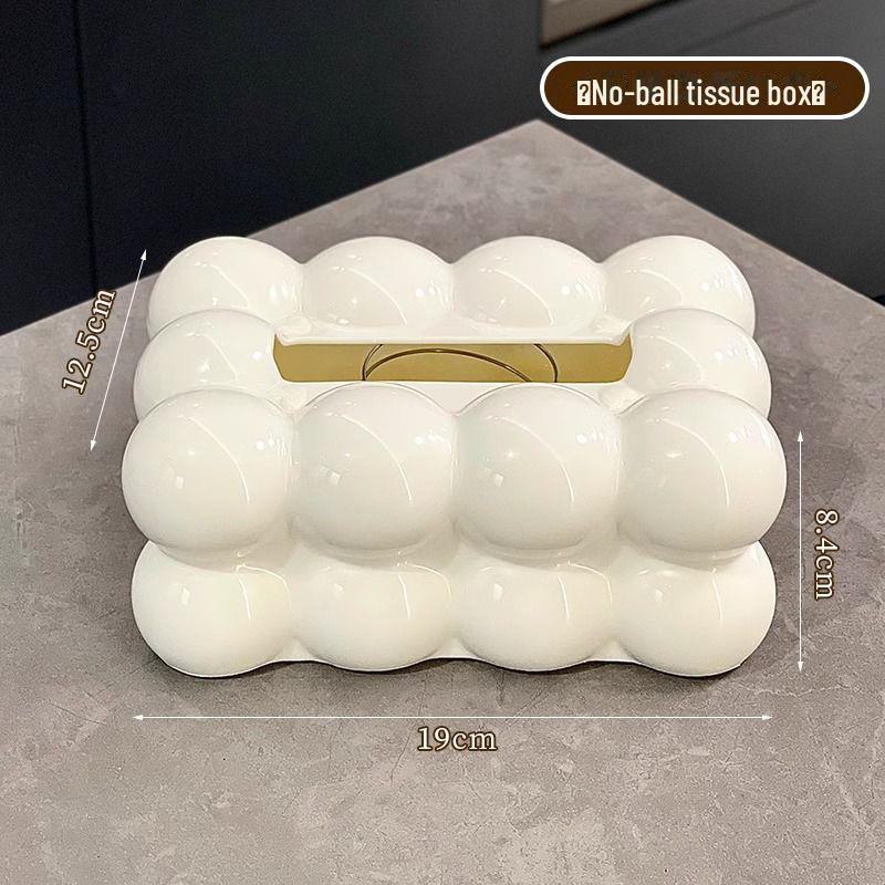 Girlish Style Marshmallow Tissue Box - Nordic Cream Design for Living Room Coffee Table Storage