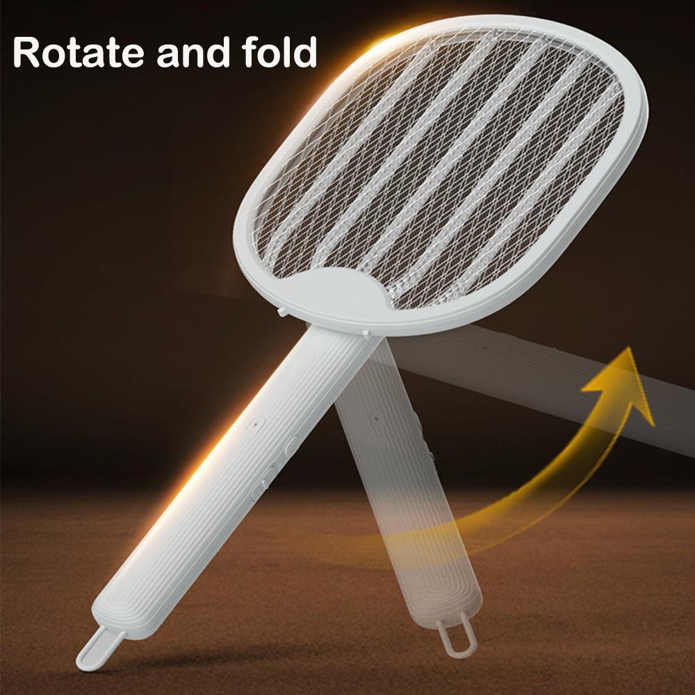 3000V Foldable Electric Mosquito Killer USB Rechargeable Fly Trap Mosquito Swatter Racket Insect Killer With UV Light Bug Zapper