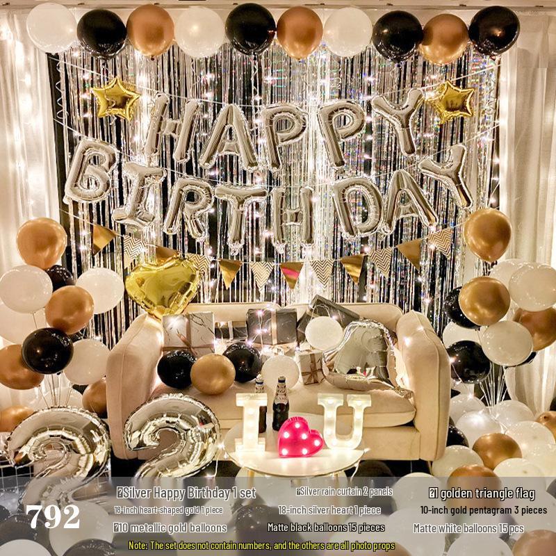 Romantic Birthday Balloon Set: High-End Decorations for Boyfriend or Girlfriend