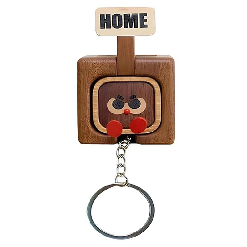 

Gifts Of For Entryways, Cute Wooden Keychain Hooks With Funny Facial Expressions, For Home Decor Creatives