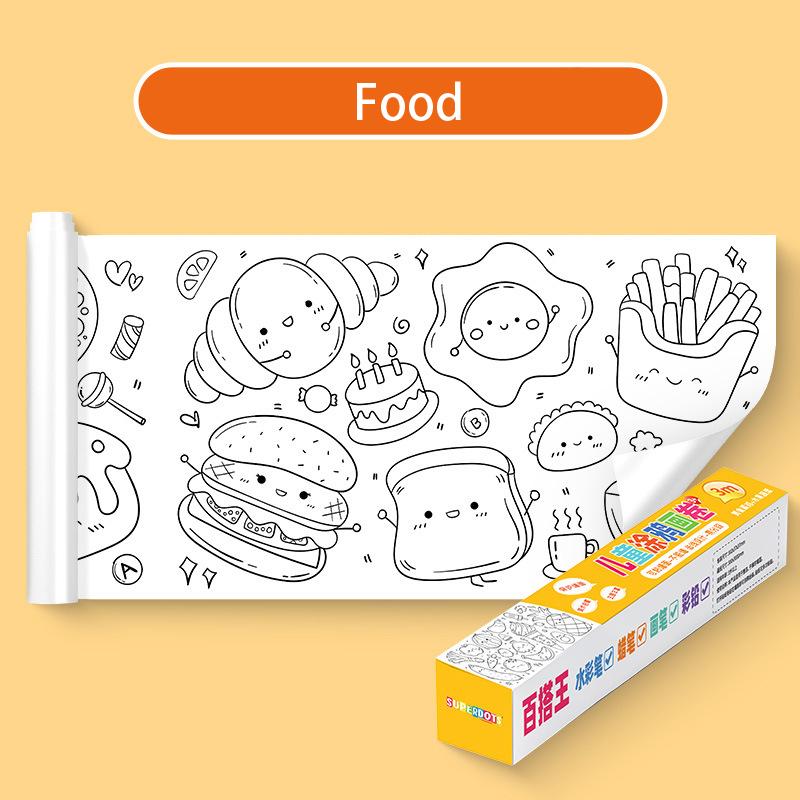 Diy Coloring Drawing Paper Roll Painting Sticky Early Educational Toy Gift Kid