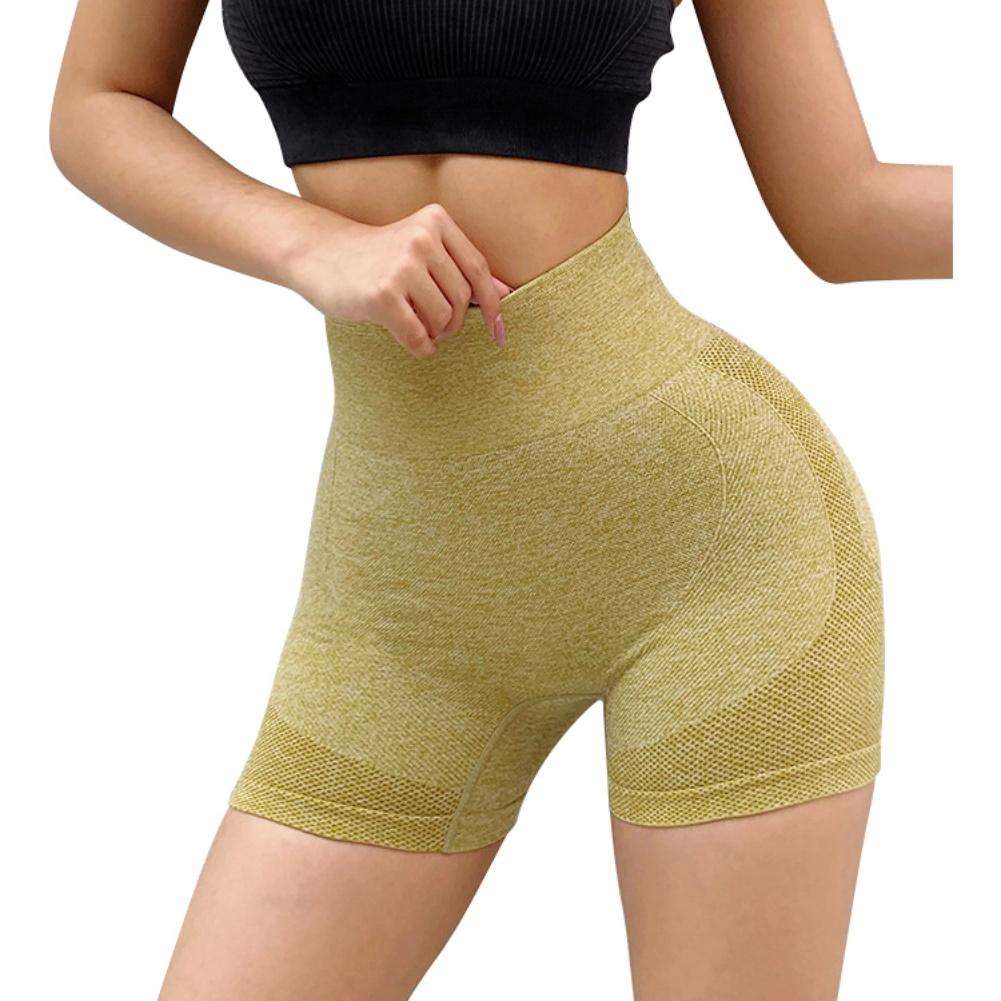 Women's High-Rise Slimming Yoga Sports Fitness Shorts High Stretch Belly Control Hip Lifting Anti-exposed Soft Breathable Legging