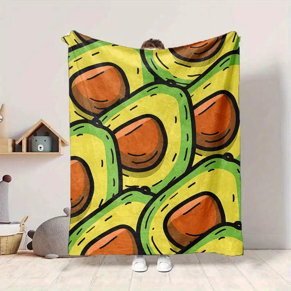 1pc Avocado Print Blanket Warm,Perfect for Camping And Travel, Making It a Great Gift for Any Season yy250904137