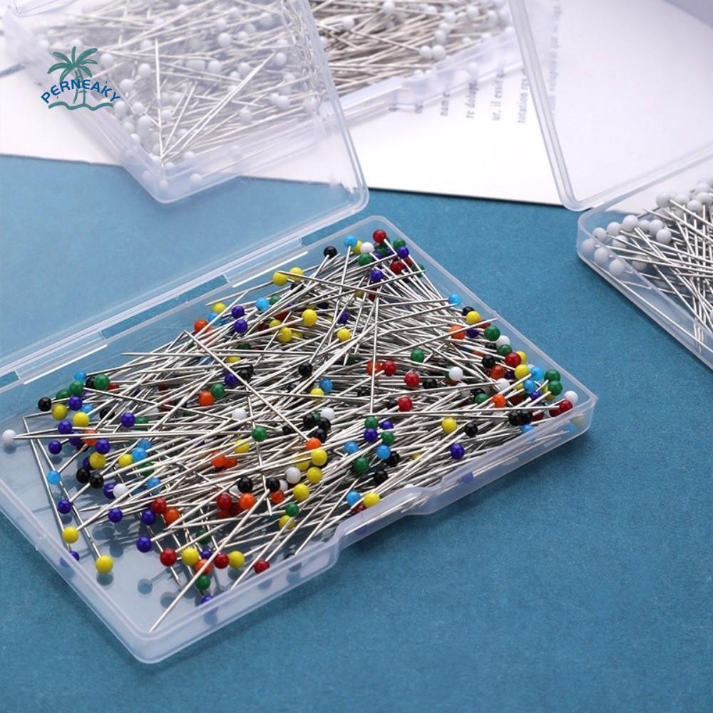 600PCS/BOX Multicolor Quilting Pins Straight Push Round Head Pearlized Ball Head Pins DIY Professional Sewing Pins