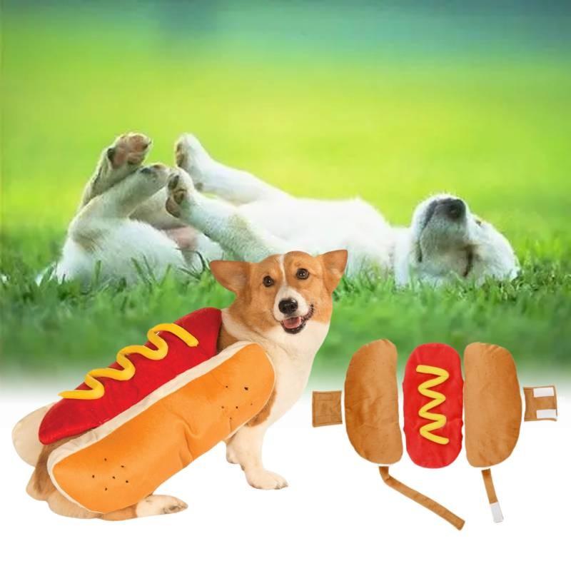 Entzückende Baumwoll-Hotdog-Haustierkleidung für kleine Hunde und Katzen. Perfekt für festliche Feiern.