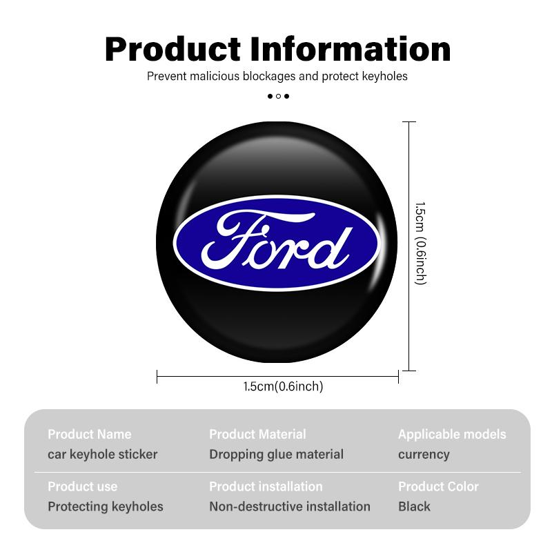 For Ford 8pcs Car Keyhole Protective Sticker Anti Block Guard Waterproof Escape Ecosport Fusion Explorer Expedition Taurus