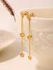Qiong Yao Vintage Floral Necklace & Earring Set - Gold-Plated Stainless Steel, Colorfast Clavicle Chain, Versatile Style, In Stock
