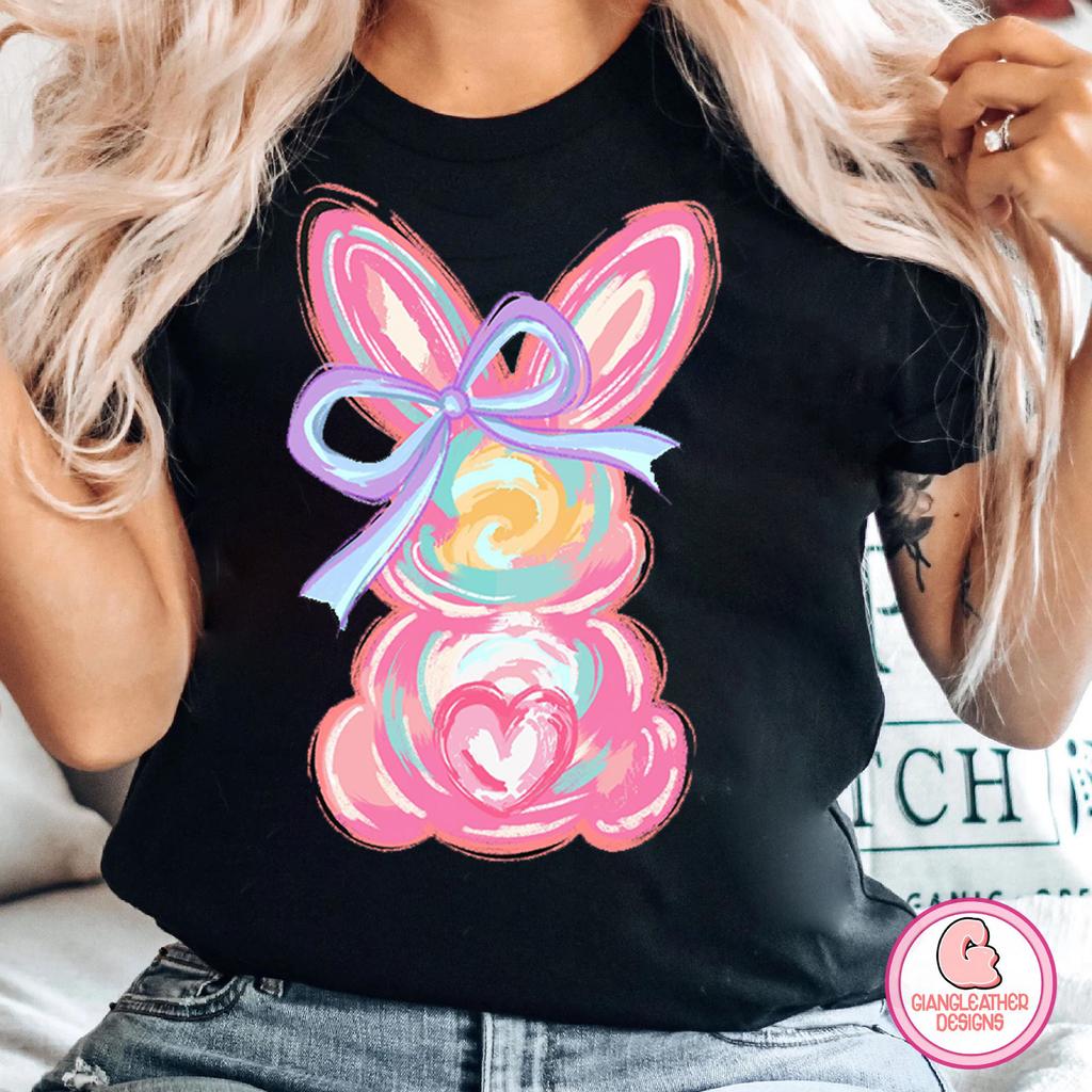 Easter Short Sleeve Brushed Rabbit Bow Harajuku Womens TShirt Valentines Day Y2K Sports Casual Fashion TShirt Shirt
