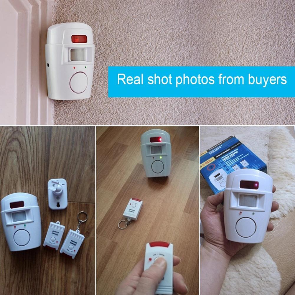 Securitate la domiciliu Alerta PIR Senzor infraroșu Sistem de alarmă Detector de mișcare umană antifurt Sirenă 105DB cu telecomandă 2 buc.