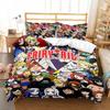 3D Anime Fairy Tail Bedding Set Bed Three-piece Set Duvet Cover Single Double Bed Queen Size Duvet Cover Set Adult Boys Bedroo