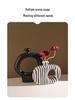 Elegant Wabi-Sabi Ceramic Vase with Black and White Stripes - Perfect for Living Room Decoration and Floral Arrangements