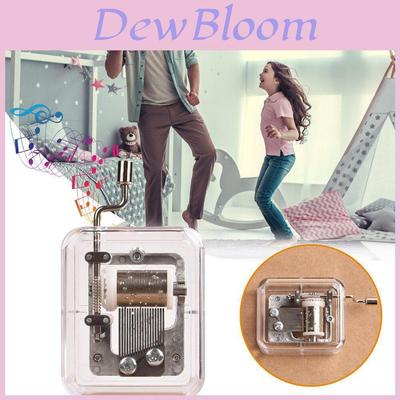 Transparent Diy Mini Music Box With Hand Cranking Music Movement For Christmas