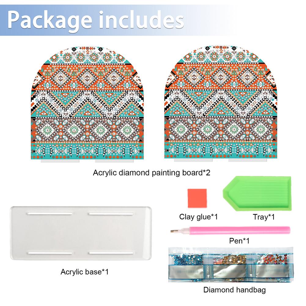 Double Sided Christmas Diamond Painting Napkin Holder DIY 5D Acrylic Diamond Painting Tabletop Paper Towel Holder Desk Ornaments