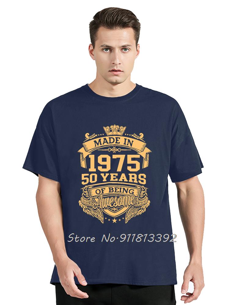 Birthday Gifts Men Women Old Vintage 1975 Party TShirt Mens Clothing Hip Hop Streetwear Cotton T Shirt Fashion Tshirt
