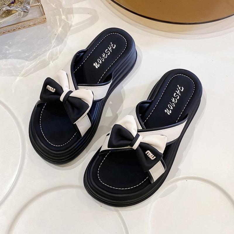 Fashion Women's Sliding Slippers 2025 Summer Cute Style Muffin Thick University Style Roman Shoes Luxury Brand Sandals Zapatos De Mujer