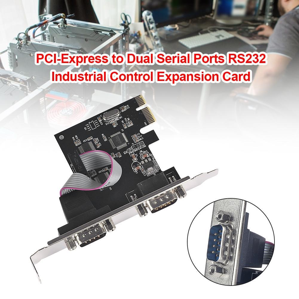 Desktop Industrial Control PCIe to 2 Serial Ports RS232 Interface Adapter Card