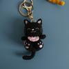 Animal Handwoven Cat Pendant Knitting Doll Cat Key Chain Creative Crochet Kitten Keyrings  Backpack
