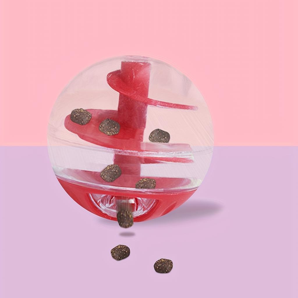 Pet Spiral Treat Dispenser Ball Toy for Cats, Red Treat Dispenser Ball