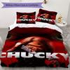 Lenjerie de pat cu model Chucky, Set cu cuvertură, Husă cuvertură, Față de pernă, Cadou de casă de ziua de naștere(1 * husă de pilotă + 2 * fețe de pernă, fără miez)_lx