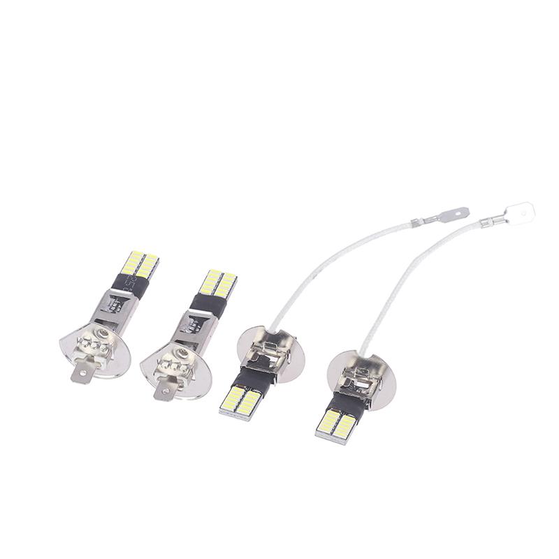 2Pcs H3 H1 Led Bulbs For Fog Lights 24 Smd White 12V Led Fog Light Running  Lamp